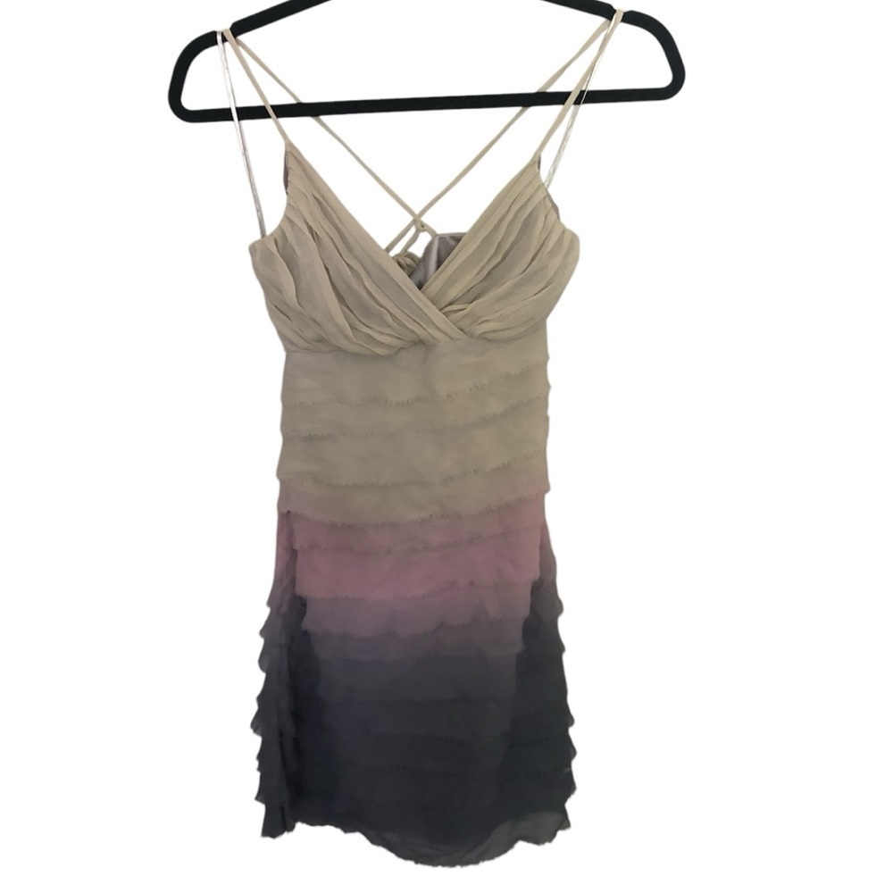 Beulah Silk ombré ruffled mini dress